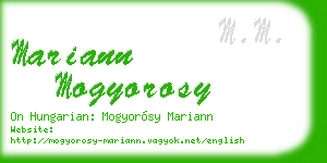 mariann mogyorosy business card