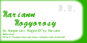 mariann mogyorosy business card